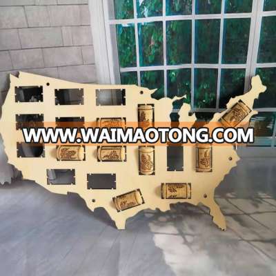 wholesale farmhouse decor SGS certified wall decoration 40*30cm wine cork holder USA world map